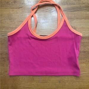 Pink and Orange Halter Top